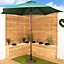 2.7m Aluminium Garden Patio Sun Shade Parasol with Crank Handle in Green