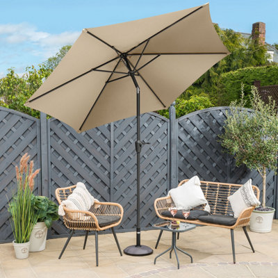 2.7m Crank and Tilt Parasol - Taupe | DIY at B&Q