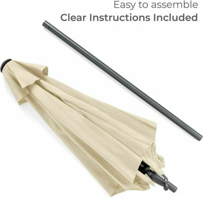 2.7m Crank Open Cream Garden Parasol - 5