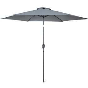 2.7M Garden Parasol Umbrella - Grey