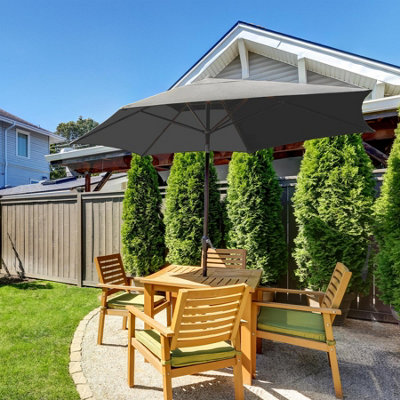 2.7M Garden Parasol Umbrella - Grey - 5