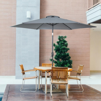 2.7M Garden Parasol Umbrella - Grey - 7
