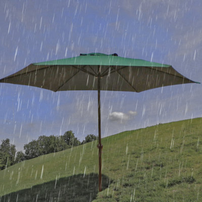 2.7M Garden Wind Up Parasol - Green - 5
