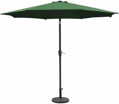 2.7M Garden Wind Up Parasol - Green - 9