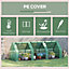 2.7M Steeple Polytunnel Greenhouse Poly Tunnel Green Hot House Steel Frame New