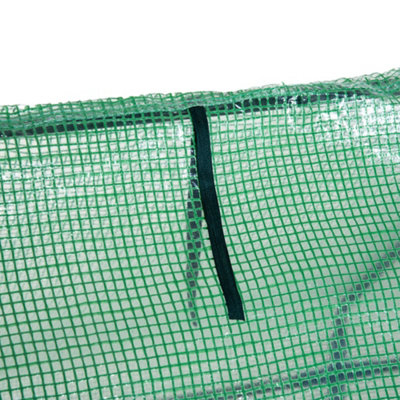 2.7M Steeple Polytunnel Greenhouse Poly Tunnel Green Hot House Steel Frame New - 9