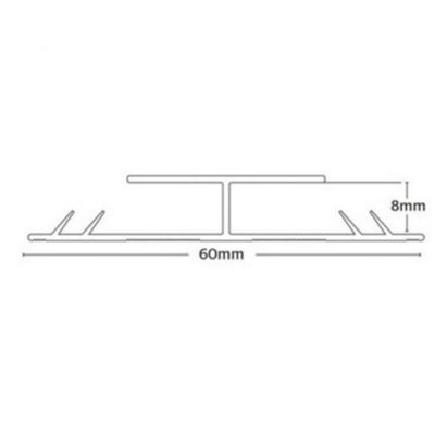 2.7m Superior Brushed Black Double Door Plate Threshold