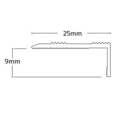 2.7m Superior Brushed Steel Nickel 9mm Nosing Door Plate Threshold