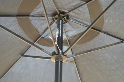 2.7m Wind Up Black Garden Parasol - 8