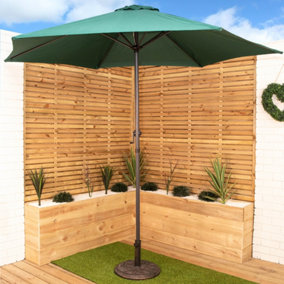 2.7m Wind Up Garden Parasol with Aluminium Shaft Green