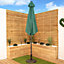 2.7m Wind Up Garden Parasol with Aluminium Shaft Green
