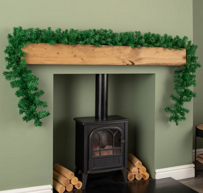 2.7m x 20cm Plain Green Christmas Garland with 260 Tips