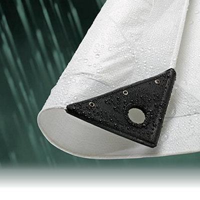 2.7M x 3.5M SUPER WHITE WATERPROOF TARPAULIN SHEET TARP COVER WITH EYELETS