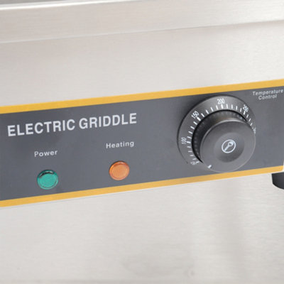 2.9kw Flat Top Stainless Steel Electric Countertop Kitchen Griddle with Temperature Control - 5