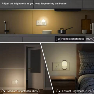 2 Automatic LED Night Light Plug in Energy Saving Dusk 2 Dawn Sensor ...