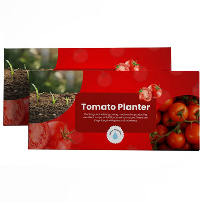 2 Bags 112 Litres Nutrient Enriched Tomato Planter Grow Bags Ideal For Producing Full Flavoured Tomatoes