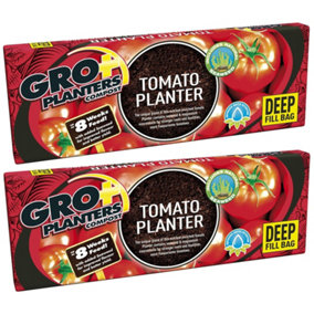 2 Bags (112 Litres) Tomato Planter Nutrient Enriched Grow Bags Seaweed Enriched With Improved Water Retention Flavoursome Tomatoes