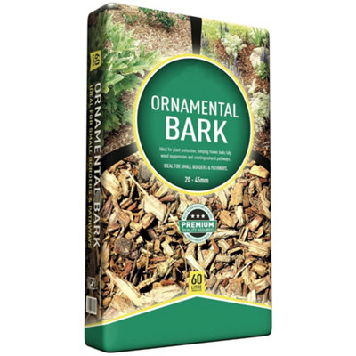 2 Bags (120 Litre) Ornamental Bark Decorative & Landscape Garden Wood Chippings For Landscaping & Paths