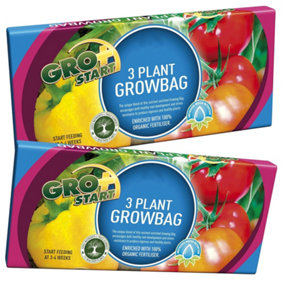 2 Bags (48 Litres) 3 Plant Grow Bags With Balanced Nutrients For Fruit & Veg Ideal Grow In Greenhouses