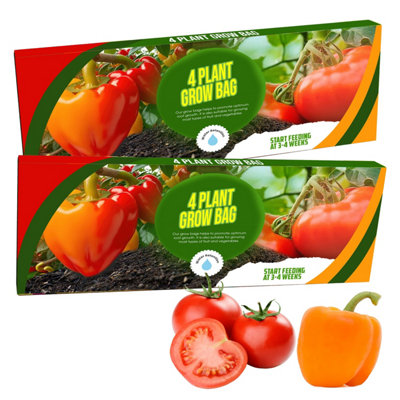 2 Bags (76 Litres) 4 Plant Grow Bags With Balanced Nutrients & Water Retention Great For Vegetable Crops