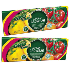 2 Bags (76 Litres) 4 Plant Grown Bags With Balanced Nutrients & Water Retention Great For Vegetable Crops