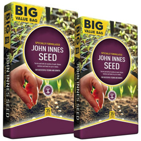 2 Bags John Innes Soil 35 Litres Seedling Compost Bag Nutrient Balanced Seed Compost Mix For Outdoor & Indoor Seed Plants, Potting