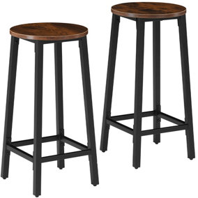 2 Bar stools Corby - Industrial wood dark, rustic