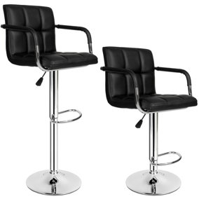 2 bar stools Harald made of artificial leather - black