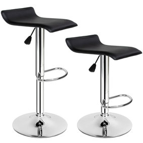 2 bar stools Lars made of artificial leather - black