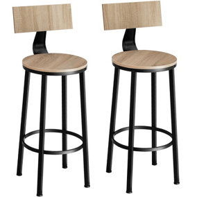 2 Bar stools Poole - industrial wood light, oak Sonoma