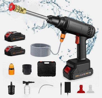 2 Battery Portable Cordless Car High Pressure Washer Jet Water Wash ...