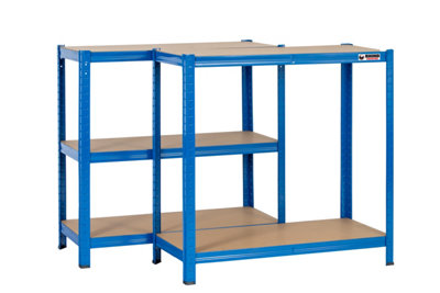 Blue Garage Shelving Units: 180 X 90 X 40cm, 5 Tier Metal Racking Storage Shelves, 875KG Capacity, Boltless Assembly, For Warehouse, Kitchen, Bedroom, Workshop, Shed - UK