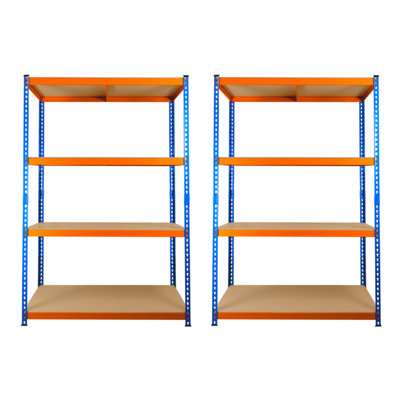 2 Bays of 4 Tier Extra Heavy Duty Storage Racking 1800h x 1200w x 450d mm 300kg