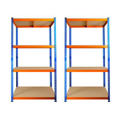 2 Bays of 4 Tier Extra Heavy Duty Storage Racking 1800h x 900w x 300d mm 300kg