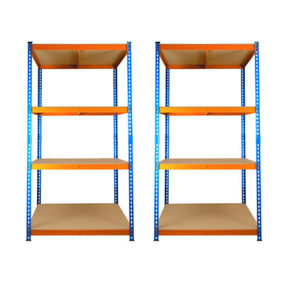 2 Bays of 4 Tier Extra Heavy Duty Storage Racking 1800h x 900w x 600d mm 300kg