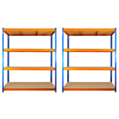 2 Bays of 4 Tier ULTRA HEAVY DUTY Storage Racking 1800h x 1500w x 450d mm 350kg