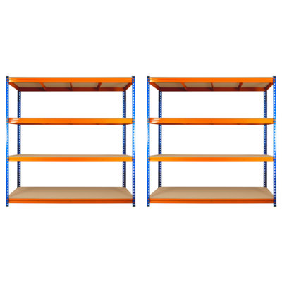 2 Bays of 4 Tier ULTRA HEAVY DUTY Storage Racking 1800h x 1800w x 450d mm 350kg