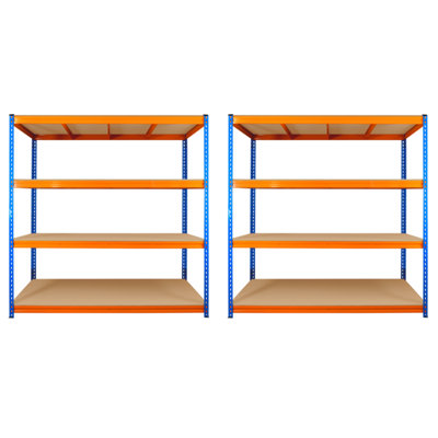 2 Bays of 4 Tier ULTRA HEAVY DUTY Storage Racking 1800h x 1800w x 600d mm 350kg