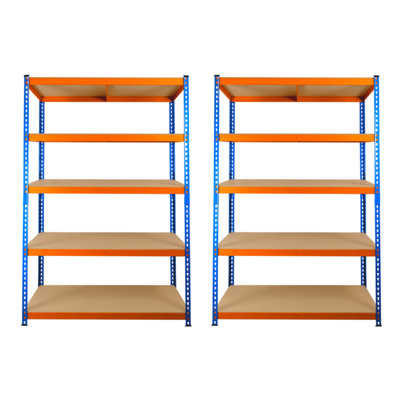 2 Bays of 5 Tier Extra Heavy Duty Storage Racking 1800h x 1200w x 450d ...