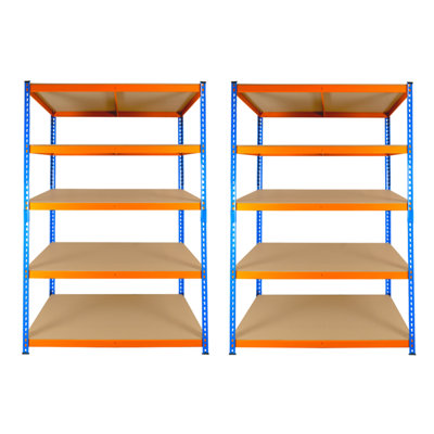 2 Bays of 5 Tier Extra Heavy Duty Storage Racking 1800h x 1200w x 600d mm 300kg