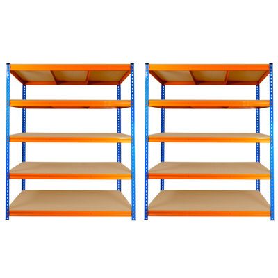 2 Bays of 5 Tier ULTRA HEAVY DUTY Storage Racking 1800h x 1500w x 600d mm 350kg