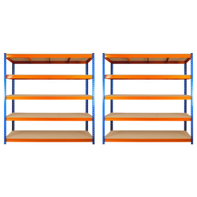 2 Bays of 5 Tier ULTRA HEAVY DUTY Storage Racking 1800h x 1800w x 450d mm 350kg