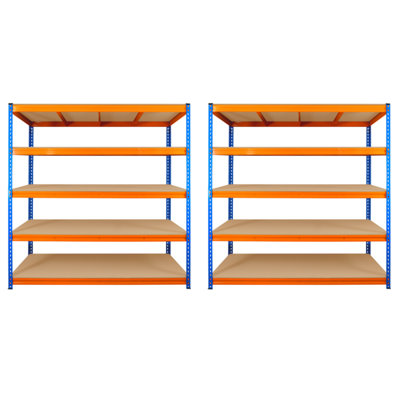 2 Bays of 5 Tier ULTRA HEAVY DUTY Storage Racking 1800h x 1800w x 600d mm 350kg