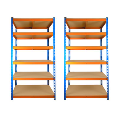 2 Bays of 6 Tier Extra Heavy Duty Storage Racking 1800h x 900w x 600d mm 300kg