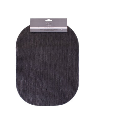 2 Black Non Slip Placemats EVA Rubber Table Highchair Dinner Plate Mat