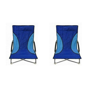2 Blue Nalu Folding Low Seat Beach Chairs