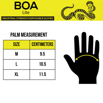 2 BOA LITE (200 Gloves)- Large - Black Disposable Gloves - Latex ...