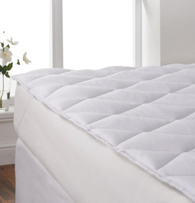 2" Bounceback Spiral Hollowfibre Filled Quilted Mattress Topper with Elasticated Ties Double Bed