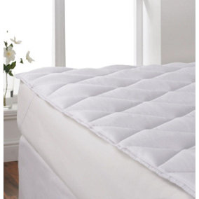 2" Bounceback Spiral Hollowfibre Filled Quilted Mattress Topper with Elasticated Ties Double Bed