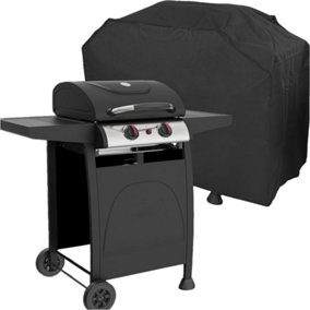 2 Burner Gas BBQ Grill & Cover Set - Ignition Portable Garden Cooking Easy Clean